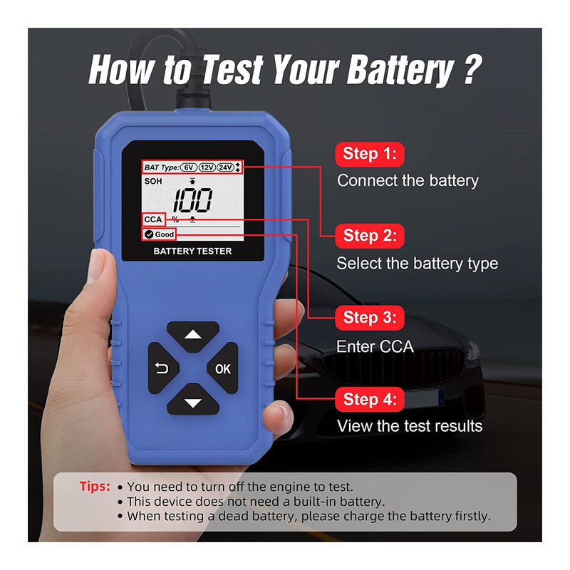 Altex Preferred MFG 3-in-1 6V/12V/24V Digital Battery Analyzer Tester