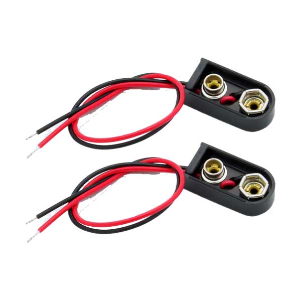 Philmore LKG 9V Snap Molded Plastic Battery Cover with 6in Leads | 2-Pack | BC120