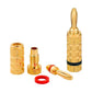 Banana Plugs | Screw-Type | No-Solder | 12 to 18 AWG | 24K Gold Plated | 1-Pair | BPRDBK1PR