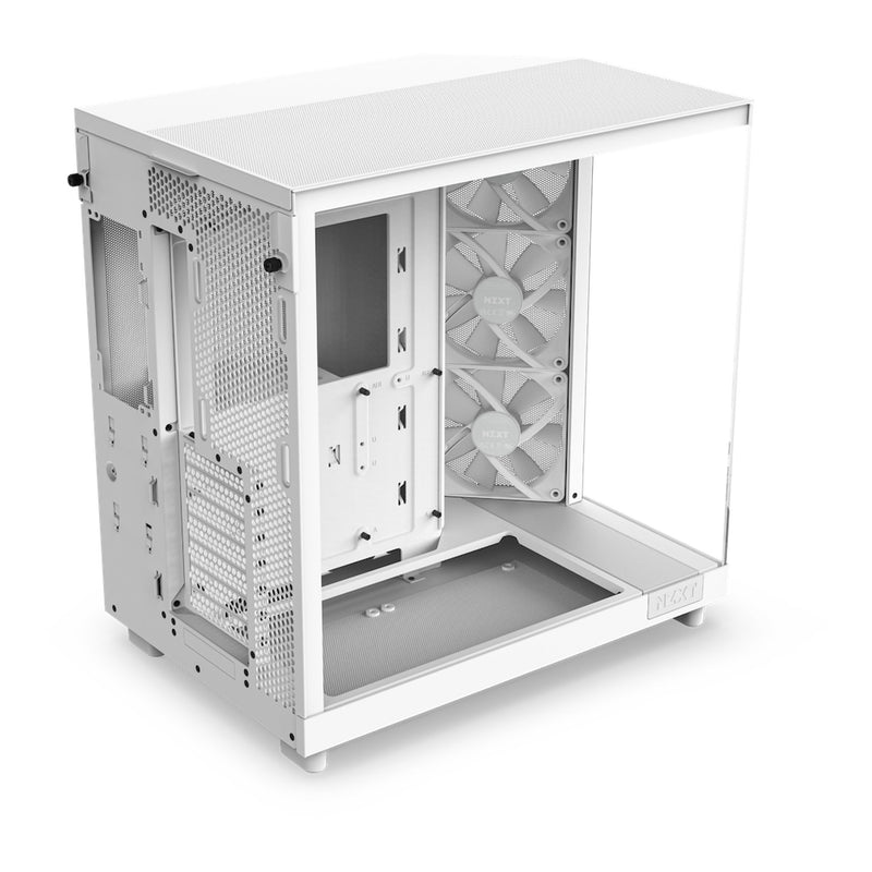 NZXT CC-H61FW-R1 H6 Flow RGB Mid-Tower Dual-Chamber Airflow ATX Case - White