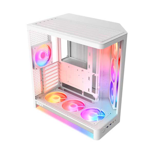 NZXT H6 RGB+ Compact Dual-Chamber Mid-Tower Airflow Case | White | CC-H62FW-P1
