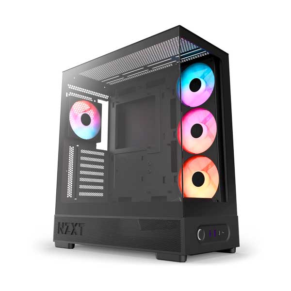 NZXT S5 RGB Deluxe Solid Steel Mid-Tower ATX Case with 5 RGB Fans Pre-Installed | Black | CC-S51FB-D1