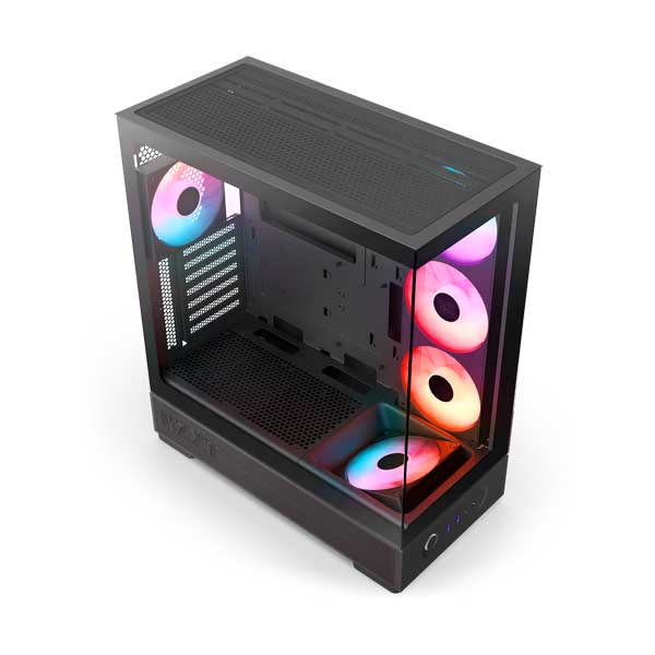 NZXT S5 RGB Deluxe Solid Steel Mid-Tower ATX Case with 5 RGB Fans Pre-Installed | Black | CC-S51FB-D1