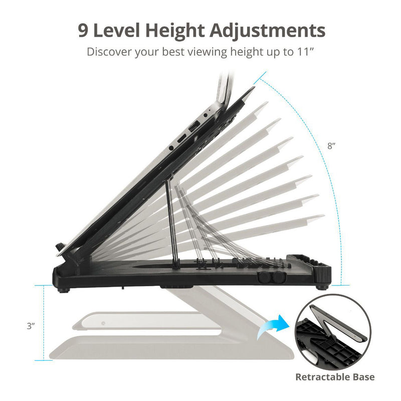 SIIG CE-MT3911-S1 Adjustable Foldable Riser Stand Holder for up to 17" Laptop & Smart Phone Tilt Adjustment