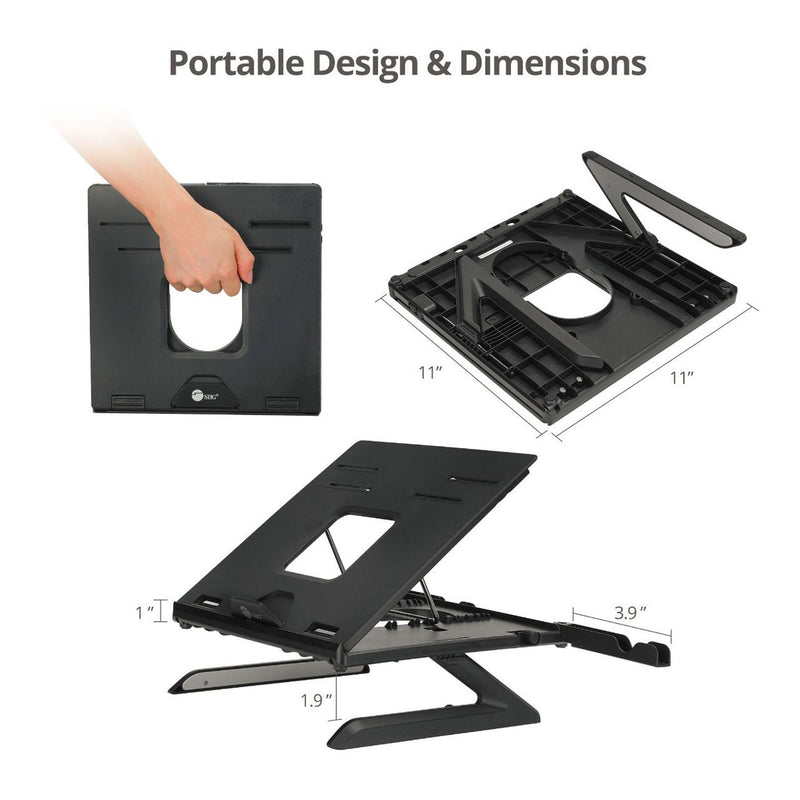 SIIG CE-MT3911-S1 Adjustable Foldable Riser Stand Holder for up to 17" Laptop & Smart Phone Tilt Adjustment