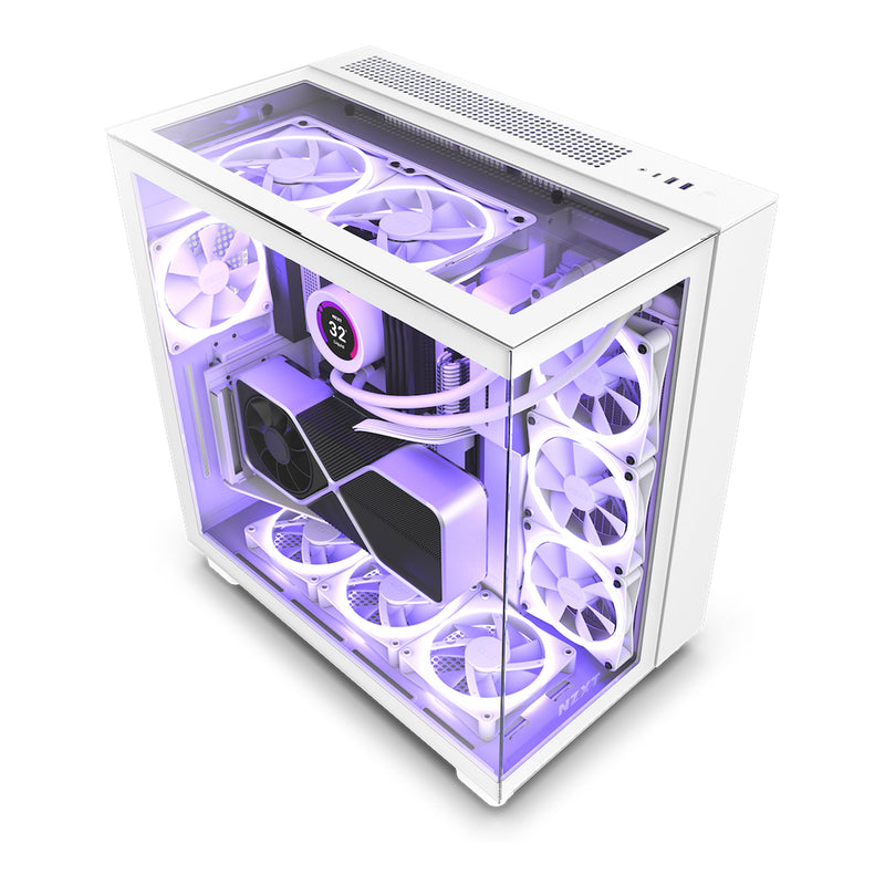 NZXT H9 Flow ATX Mid-Tower Case with Dual Chamber Black CM-H91FB