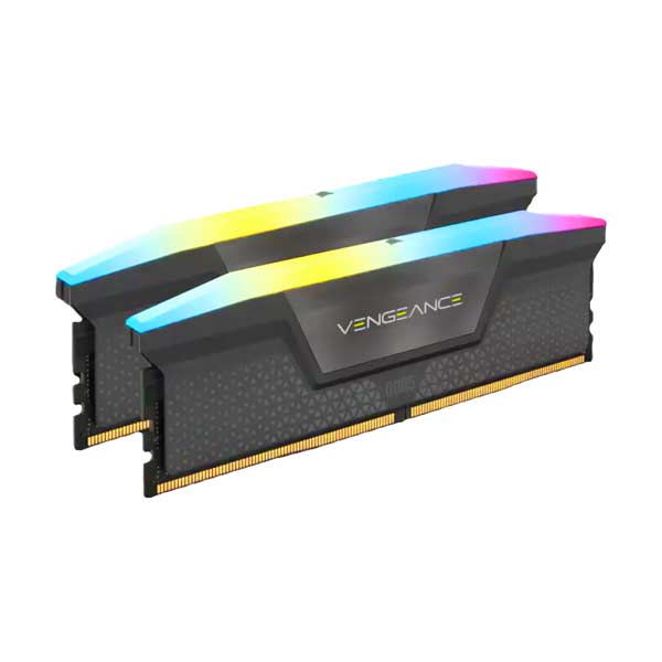 Corsair 16GB (2x 8GB) DDR5 Vengeance RGB RS Desktop Memory Kit | Up to 5600MHz | Gray | CMG16GX5M2B5600Z40