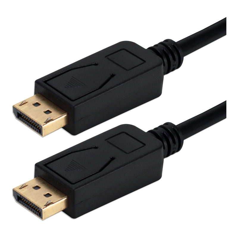 QVS DP16-06 6ft DisplayPort 2.0 UltraHD 16K Black Cable with Latches