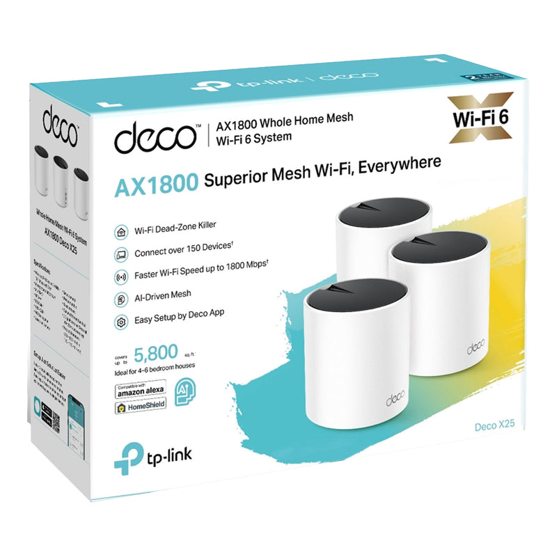 TP-Link Deco X25 AX1800 Whole Home Mesh Wi-Fi 6 System - 3-Pack