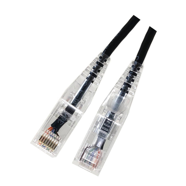 Micro Connectors Micro Connectors E08-025B-SLIM 25ft 28AWG Ultra Slim Cat6 Patch Cable - Black Default Title
