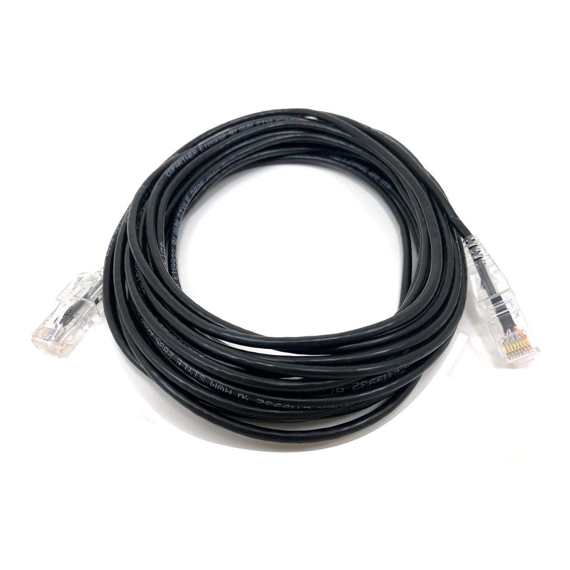 Micro Connectors E08-025B-SLIM 25ft 28AWG Ultra Slim Cat6 Patch Cable - Black