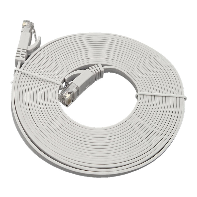 Micro Connectors E08-025FL-W 25ft 30AWG CAT6 UTP RJ45 Flat Networking Patch Cable - White