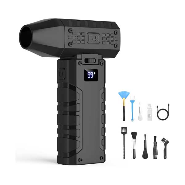 110k RPM Cordless Rechargeable Electric Air Duster/Blower | 3,000 mAh Battery | ECAD-110KRPM