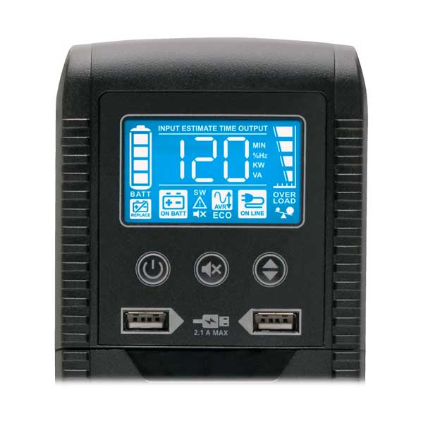 Tripp Lite 120V Line Interactive UPS with 2 USB-A | 10 Outlets | 1440VA / 900W | ECO1500LCD