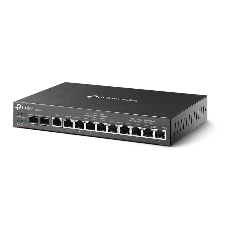 TP-Link ER7212PC Omada PoE Switch & Controller 3-in-1 Gigabit VPN Router - 10-Port