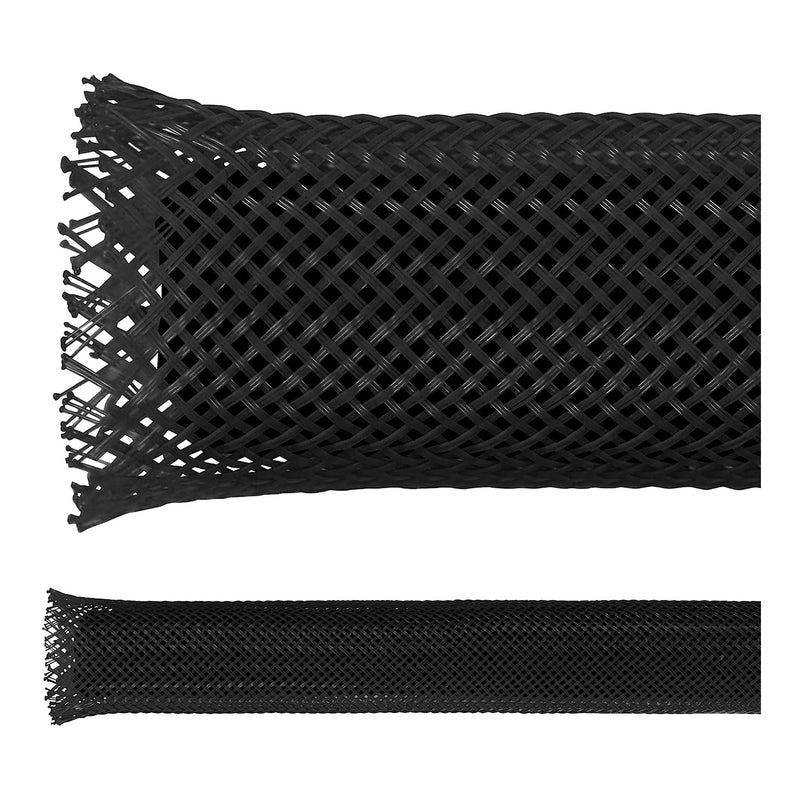 Altex Preferred MFG 1/2" Flame Retardant PET Expandable Braid Sleeving Flexible Wire Mesh Sleeve - Black - 10ft