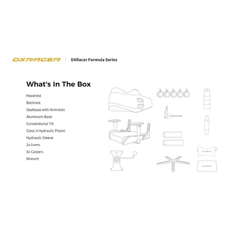DXRacer Formula Series Black & White Leatherette Ergonomic XL Gaming Chair - GC/XLFH08LTC/NW