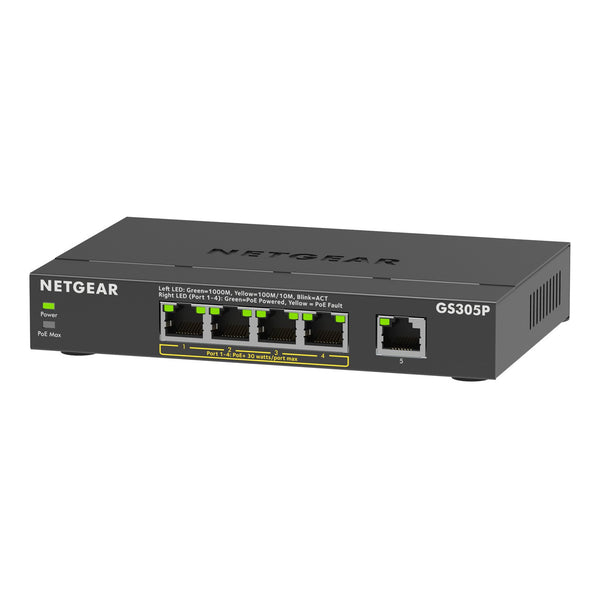 NETGEAR NETGEAR GS305P-300NAS 5-Port Gigabit Ethernet PoE Switch - Desktop, Wall Mountable Default Title
