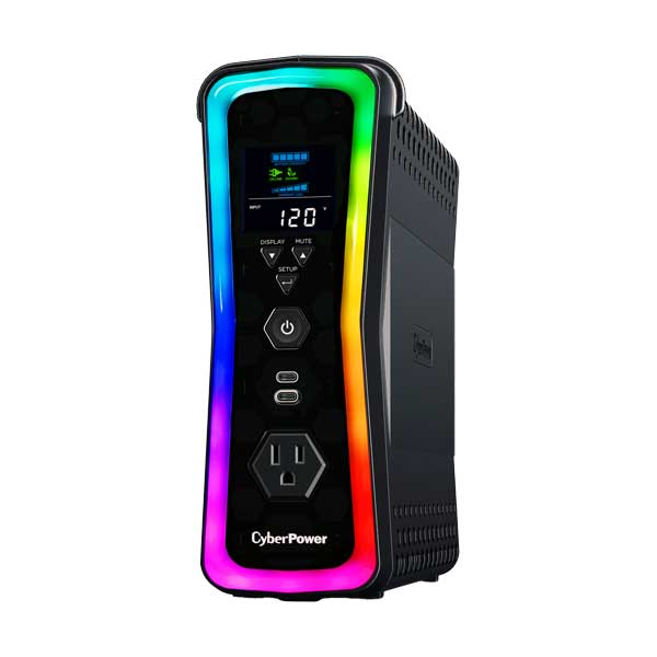 CyberPower 13-Outlet 1500VA 1000W 1445J RGB Sine Wave Battery Backup | GX150C2