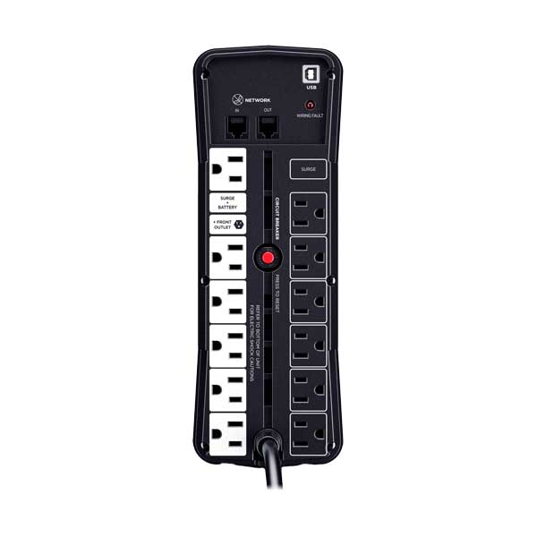 CyberPower 13-Outlet 1500VA 1000W 1445J RGB Sine Wave Battery Backup | GX150C2