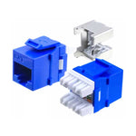 Wavenet HD-6EKSJBL-25PK CAT6e HDJ 180° 110-Type Punch Down UTP RJ45 Keystone Jacks - Blue 25-Pack