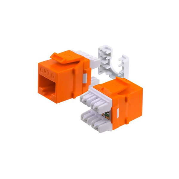 Wavenet Wavenet HD-6EKSJOR 110-Type Punchdown 8P8C RJ45 CAT6 Keystone Jack - Orange Default Title
