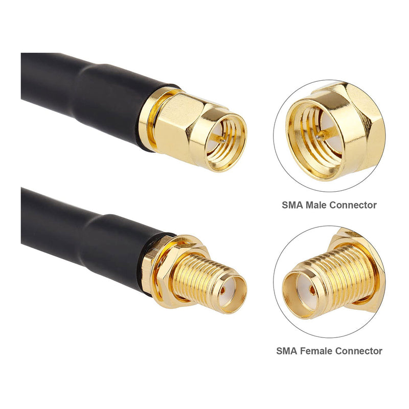 Altex Preferred MFG JYA-034 -X-100 100ft 50 Ohm RG58 SMA Female to SMA Male Low-Loss Coaxial Extension Cable