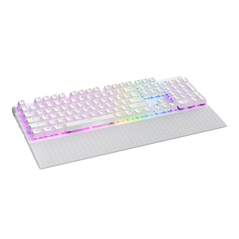 NZXT KB-001NW-US Function 2 Full-Size Mechanical Per-Key RGB Optical Gaming Keyboard - Matte White