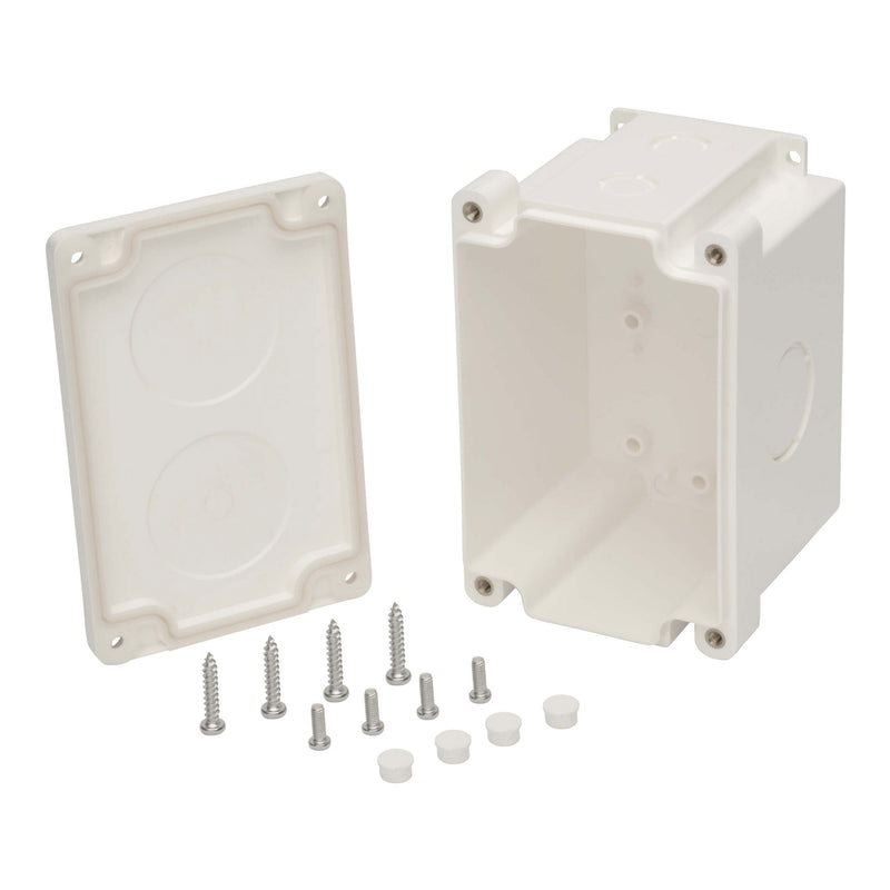 Tripp Lite N206-SB01-IND Single Gang Surface Mount IP68 Waterproof Industrial Electrical Junction Box with 2 Cutouts