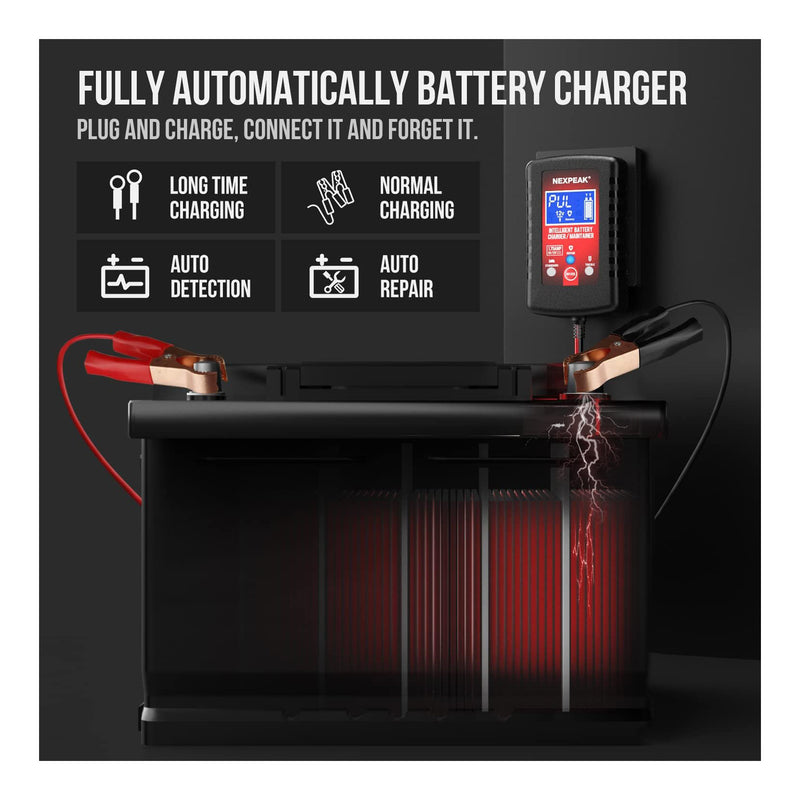 NEXPEAK NC175 6V/12V 1.75A Smart Lead-Acid Battery Charger and Maintainer
