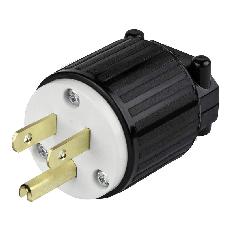 Altex Preferred MFG HD Industrial-Grade 3-Wire 2-Pole 15A 125V 60Hz NEMA 5-15P Male Straight Blade Connector Plug with Grounding