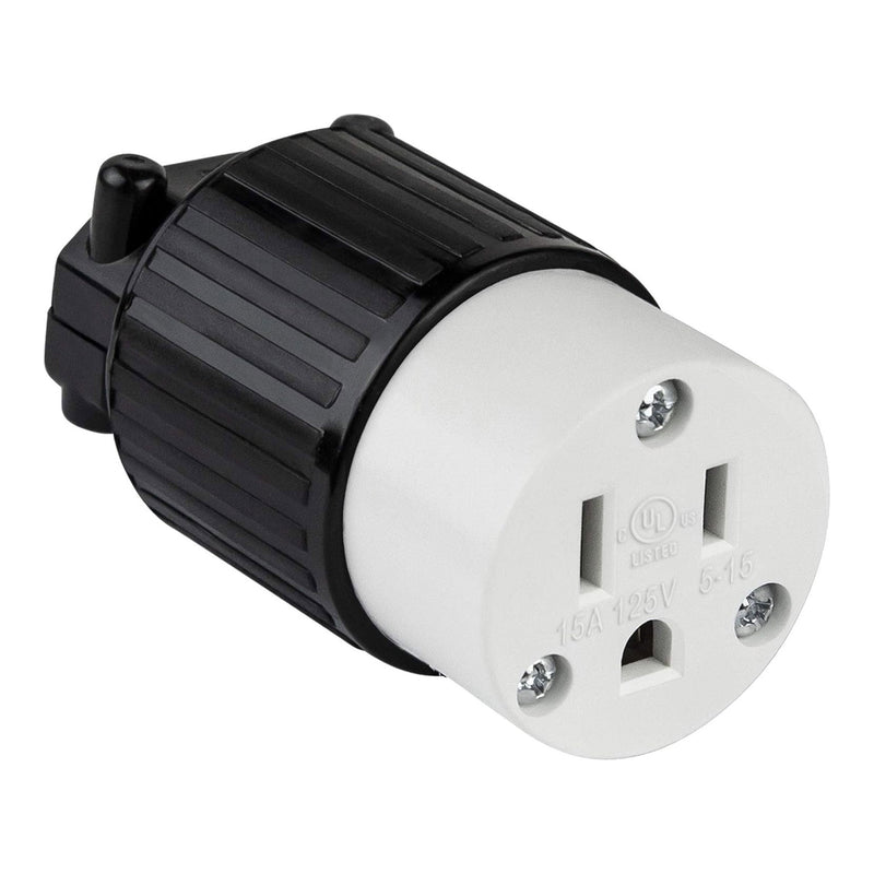 Altex Preferred MFG HD Industrial-Grade 3-Wire 2-Pole 15A 125V 60Hz NEMA 5-15R Female Straight Blade Connector Plug with Grounding