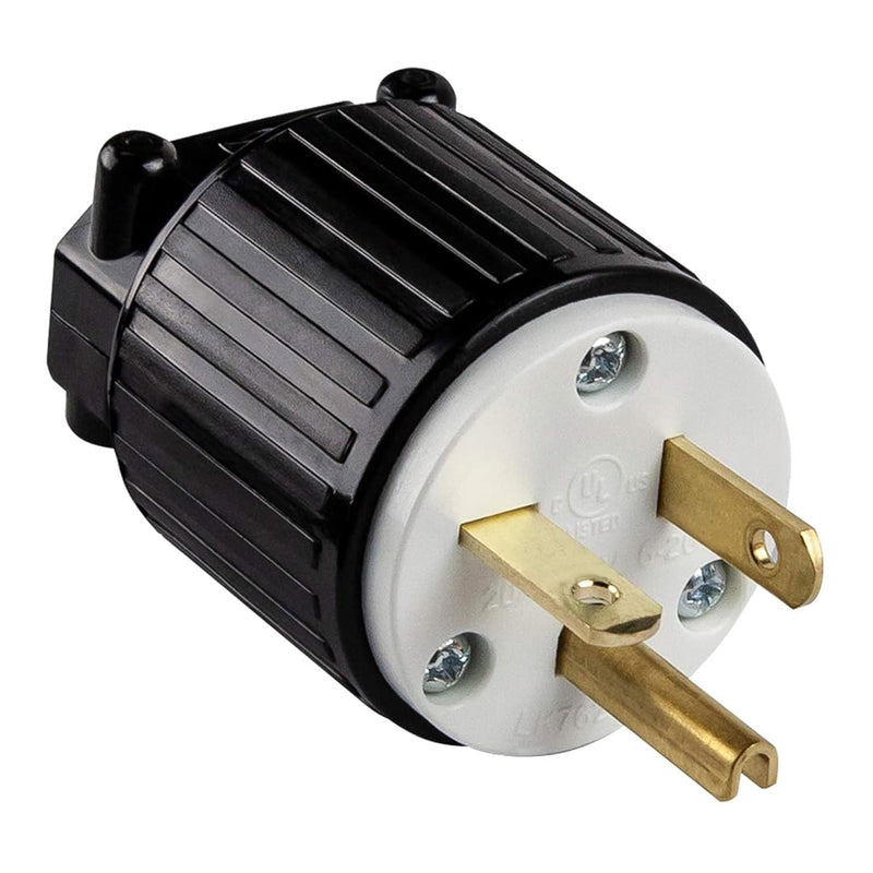 Altex Preferred MFG HD Industrial-Grade 3-Wire 2-Pole 20A 250V 60Hz NEMA 6-20P Male Straight Blade Connector Plug with Grounding