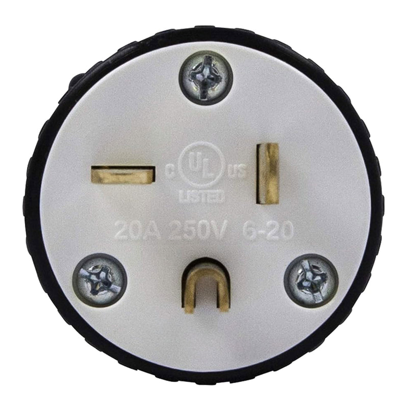 Altex Preferred MFG HD Industrial-Grade 3-Wire 2-Pole 20A 250V 60Hz NEMA 6-20P Male Straight Blade Connector Plug with Grounding