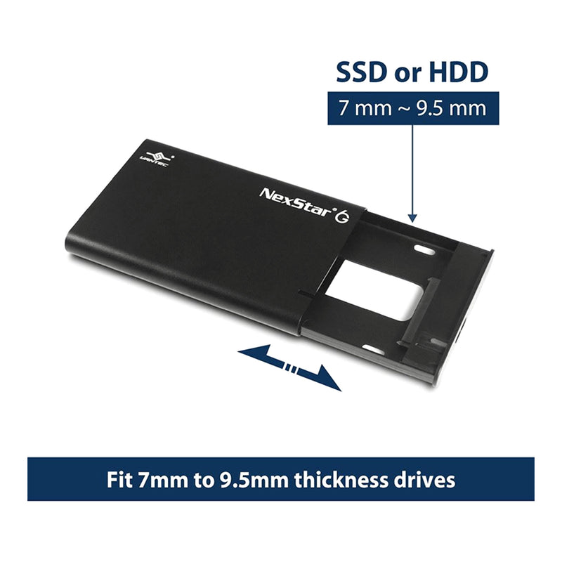 Vantec NST-268S3-BK 2.5” SATA III to USB 3.2 Gen1 External SSD/HDD Enclosure - Black