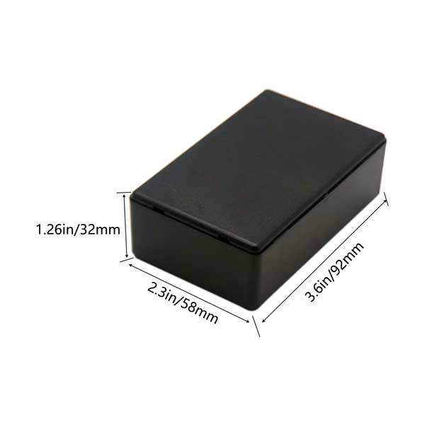 ABS Electronic Enclosure & Junction Box | 3.62 x 2.28 x 1.26 inch | Black | 1-Pack | PB-BK321