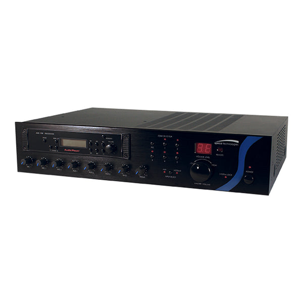 Speco Technologies Speco Technologies PBM120AT 120W PA Mixer Amplifier with AM/FM Tuner - Black Default Title
