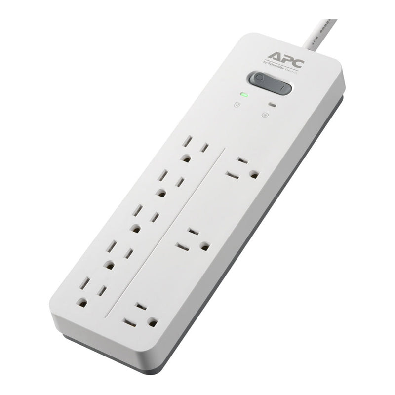 APC PH8W 8-Outlet 120V 15A Home Office SurgeArrest Surge Protector - White