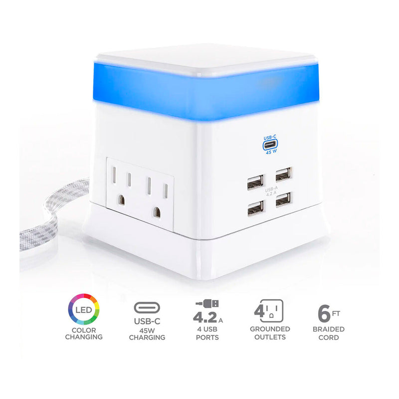 CyberPower PS406UC 400J 45W USB-C 4.2A USB-A Home Office Power Station with Surge Protection