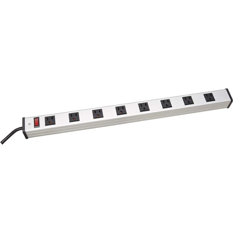 V7 8 Outlet Metal Vertical Power Strip - 15A - 12FT Power Cord