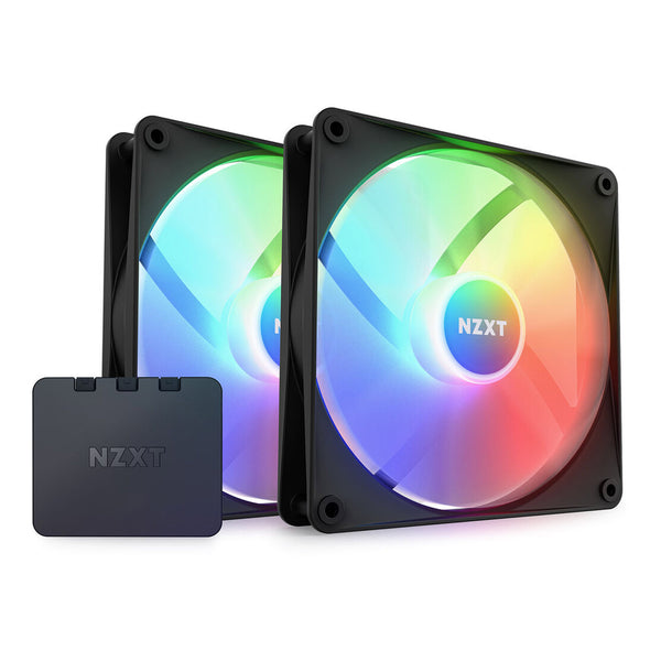 NZXT NZXT RF-C14DF-B1 140mm Hub-Mounted F140 RGB Fans with RGB Controller - 2-Pack Black Default Title
