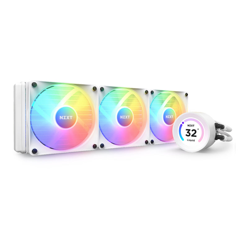 NZXT RL-KR36E-W1 Kraken Elite 360 RGB 360mm AIO Liquid Cooler with LCD Display and RGB Fans - White