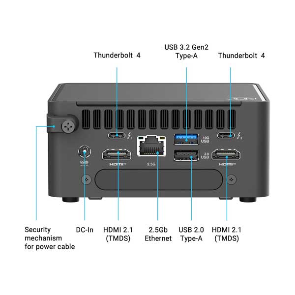 ASUS NUC 15 Pro Barebone Mini PC Kit | Intel Core 7 240H | Tall | RNUC15CRHC70000U