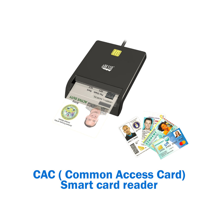 Adesso SCR-100-TAA CAC USB Smart Card Reader
