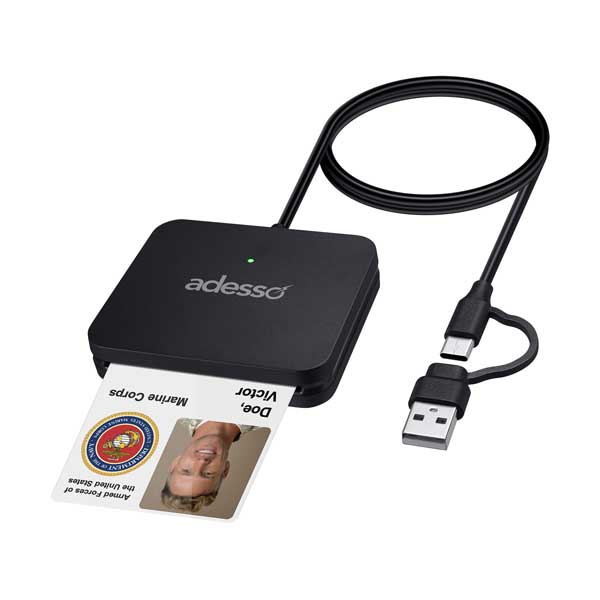 Adesso USB-C Desktop Smart Card Reader | SCR-400