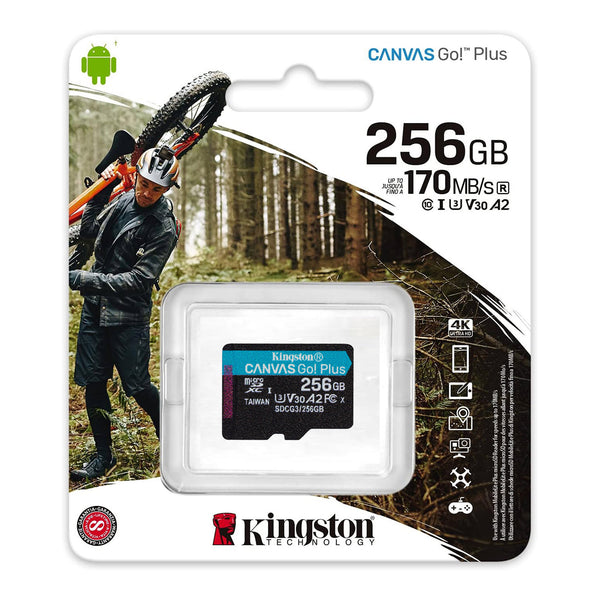 Kingston Kingston SDCG3/256GB 256GB Class 10/UHS-I (U3) Canvas Go Plus microSDXC Card with Adapter Default Title
