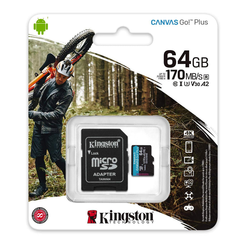 Kingston SDCG3/64GB Canvas Go! Plus microSD Memory Card - 64GB