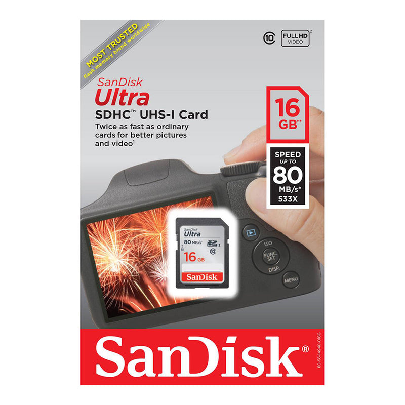 SanDisk SDSDUNC-016G-AN6IN 16GB Class 10 Ultra SDHC Flash Memory Card