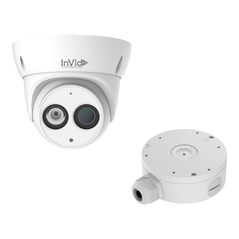 InVidTech SECA-P4TXIR28 4MP 2.8mm WDR Outdoor IP Turret Camera with SD Card Slot and Junction Box