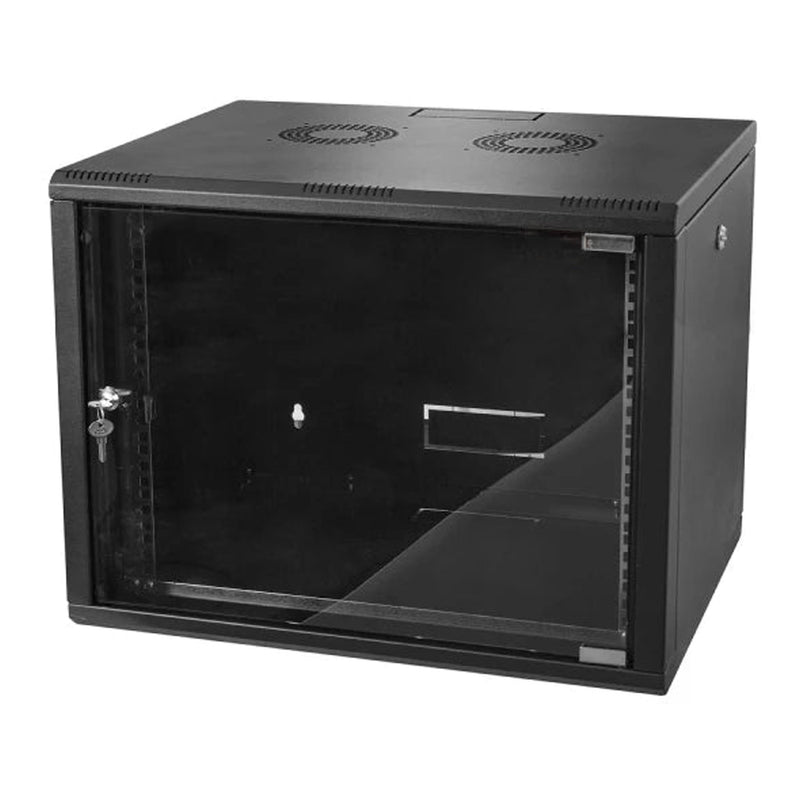 SERRACK STV-E-9U60 9U 19" Wall Mount Server Rack Cabinet with Locking Tempered Glass Panel